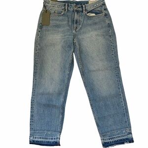 NWT Allsaints Boys Frayed Released Hem Julia Crop Sz 29 Medium Wash